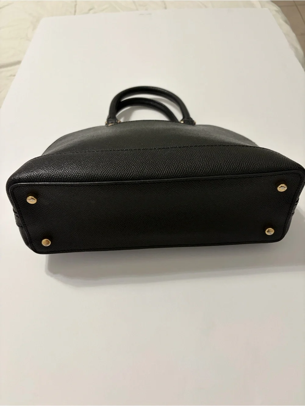 COACH Black Leather Crossgrain Mini Sierra Satchel